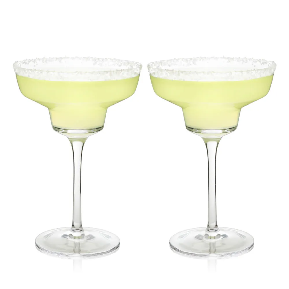 ANGLED CRYSTAL MARGARITA GLASSES