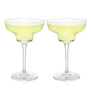 ANGLED CRYSTAL MARGARITA GLASSES