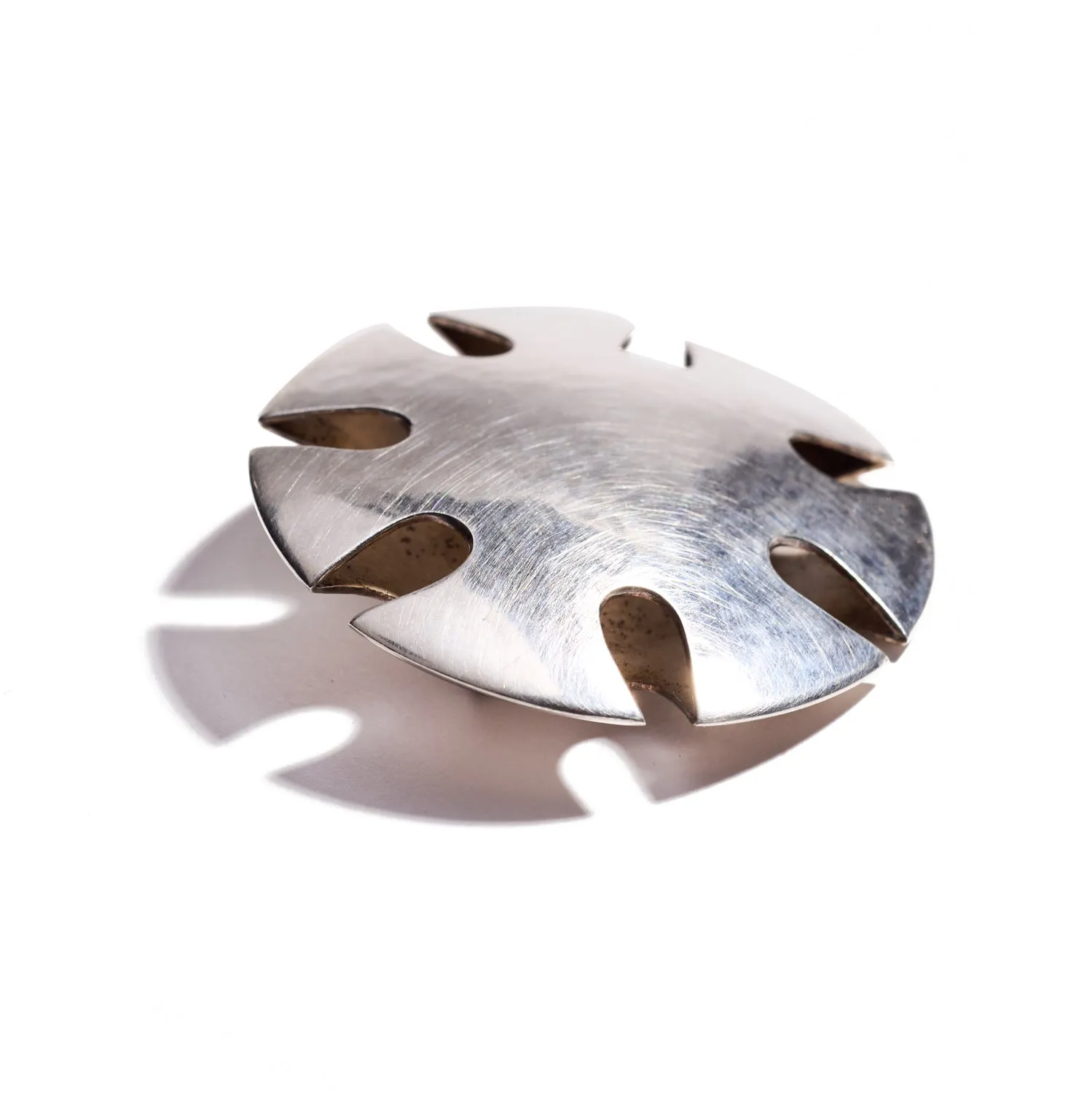 Angled Cutout Circle Brooch