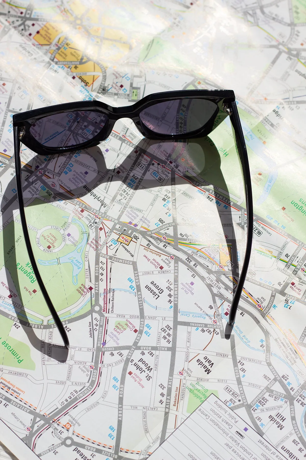 Angled Flat Square Edge Cat Eye Sunglasses