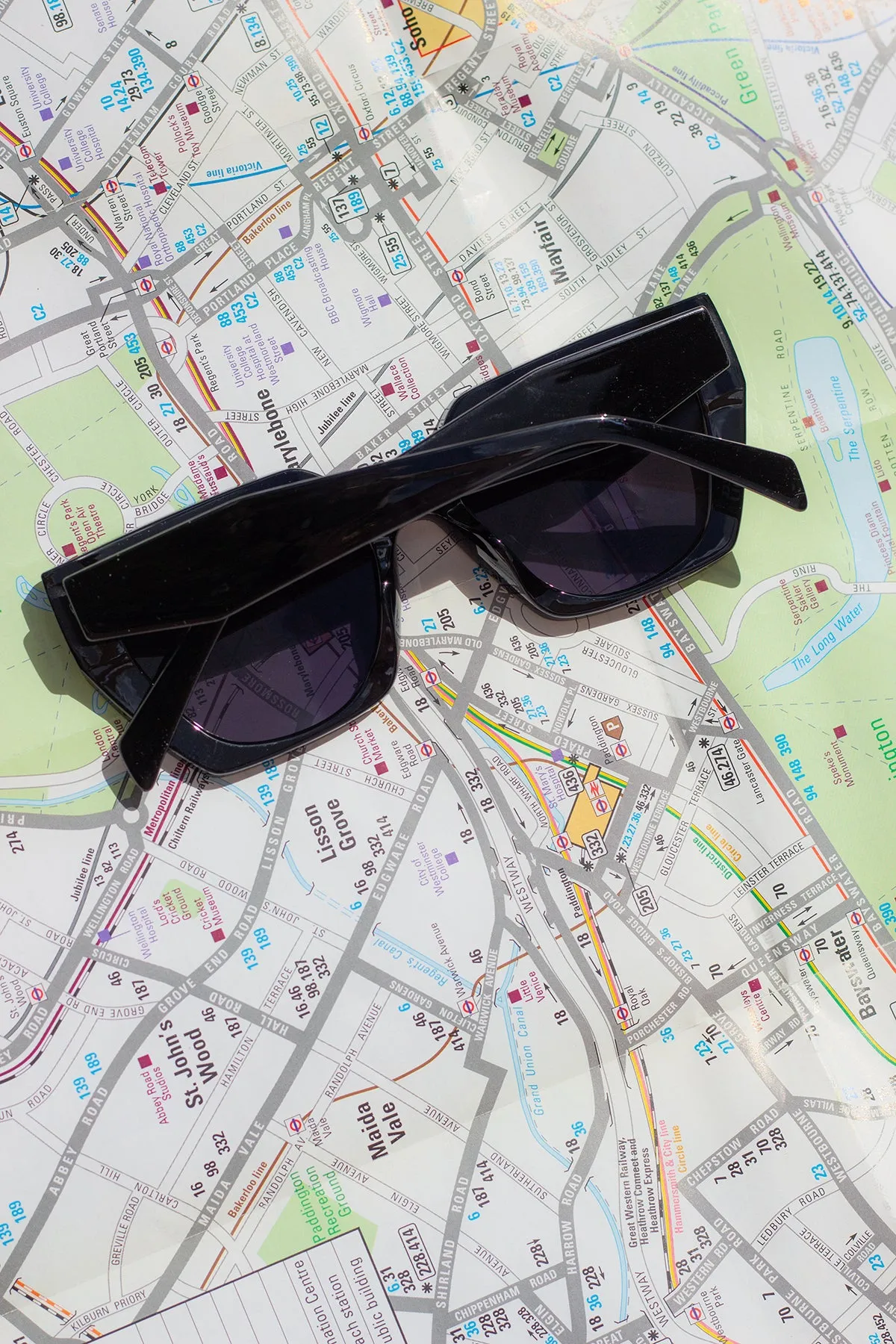 Angled Flat Square Edge Cat Eye Sunglasses