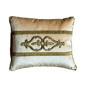 Antique Ottoman Empire Raised Gold Metallic Embroidery (#E062324 | 10 x 12.5")