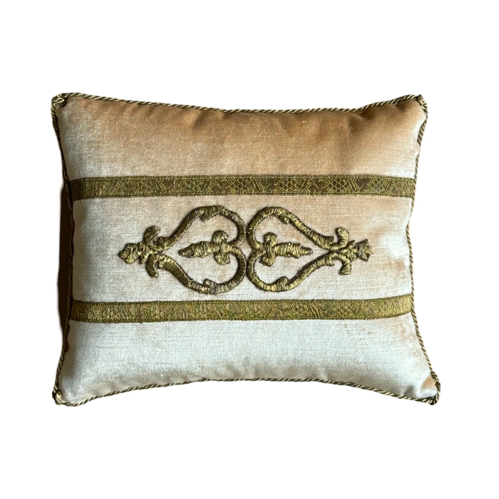 Antique Ottoman Empire Raised Gold Metallic Embroidery (#E062324 | 10 x 12.5")