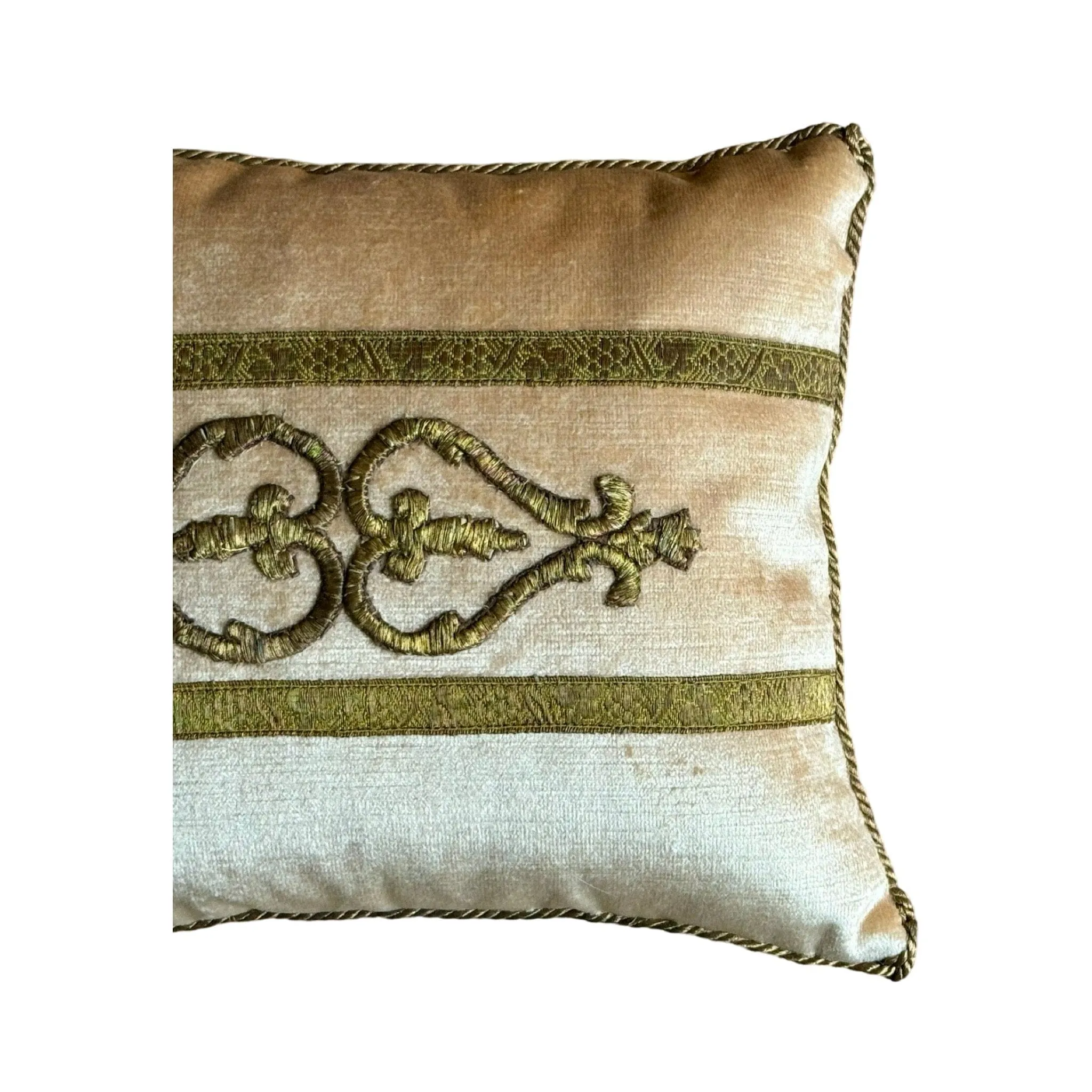 Antique Ottoman Empire Raised Gold Metallic Embroidery (#E062324 | 10 x 12.5")