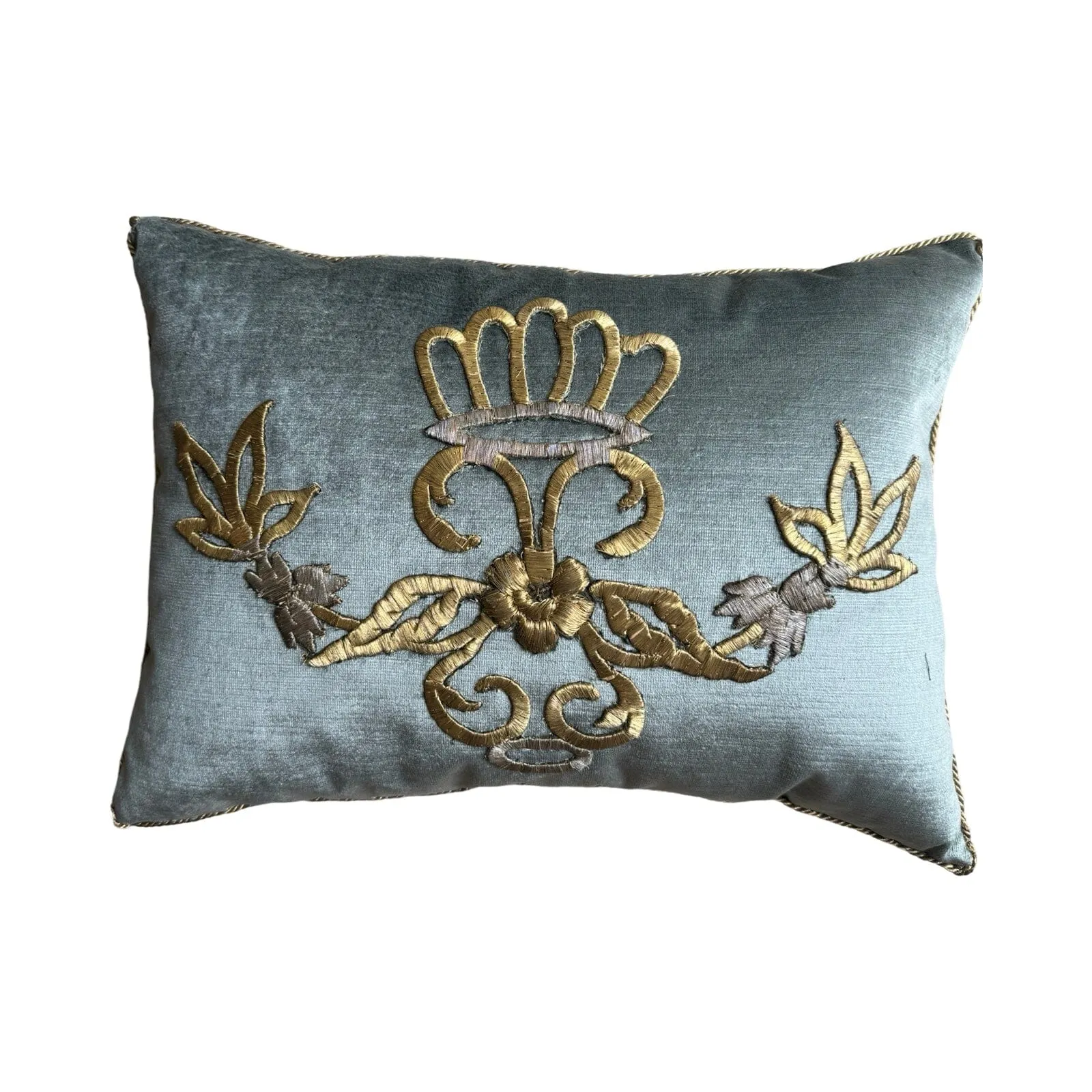 Antique Ottoman Empire Raised Gold Metallic Embroidery (#E112024A&B | 13.5" x 19")