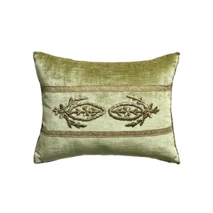 Antique Ottoman Empire Raised Silvery Gold Metallic Embroidery(#E062524 | 12 x 15.5")