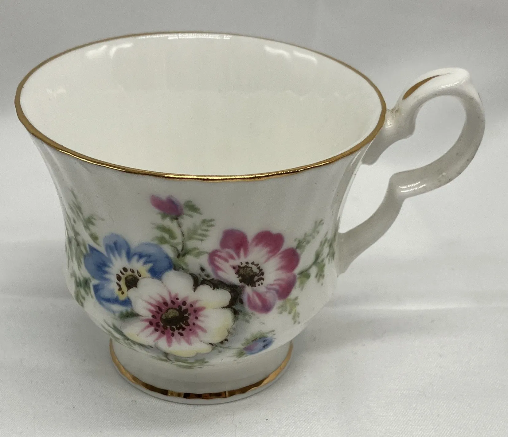 Antique "Poppy" Demi Tasse / Teacup and Saucer, Bone China.