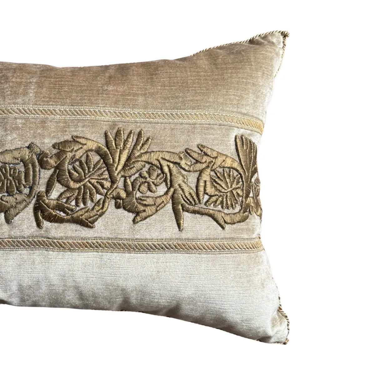 Antique Raised Dark Gold Metallic Embroidery (#E020224 | 16 x 35")