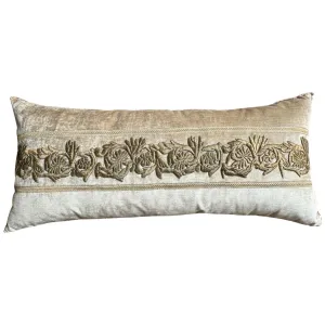 Antique Raised Dark Gold Metallic Embroidery (#E020224 | 16 x 35")