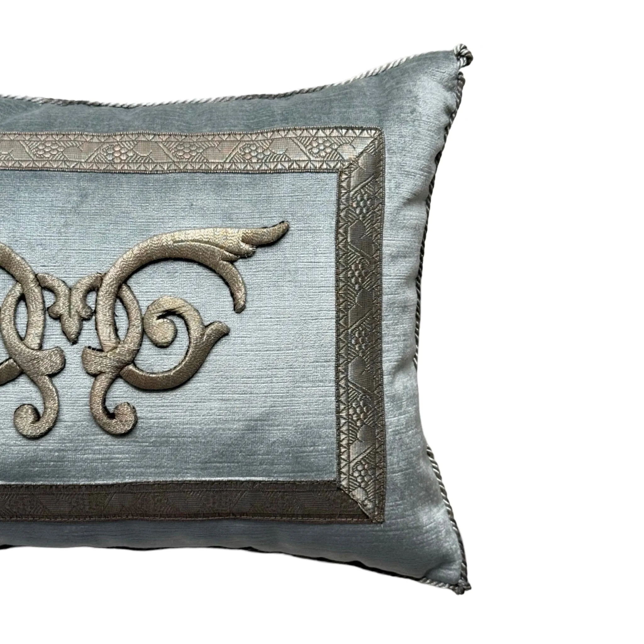 Antique Raised Silver Metallic Embroidery(#E072624 | 12.5 x 17")