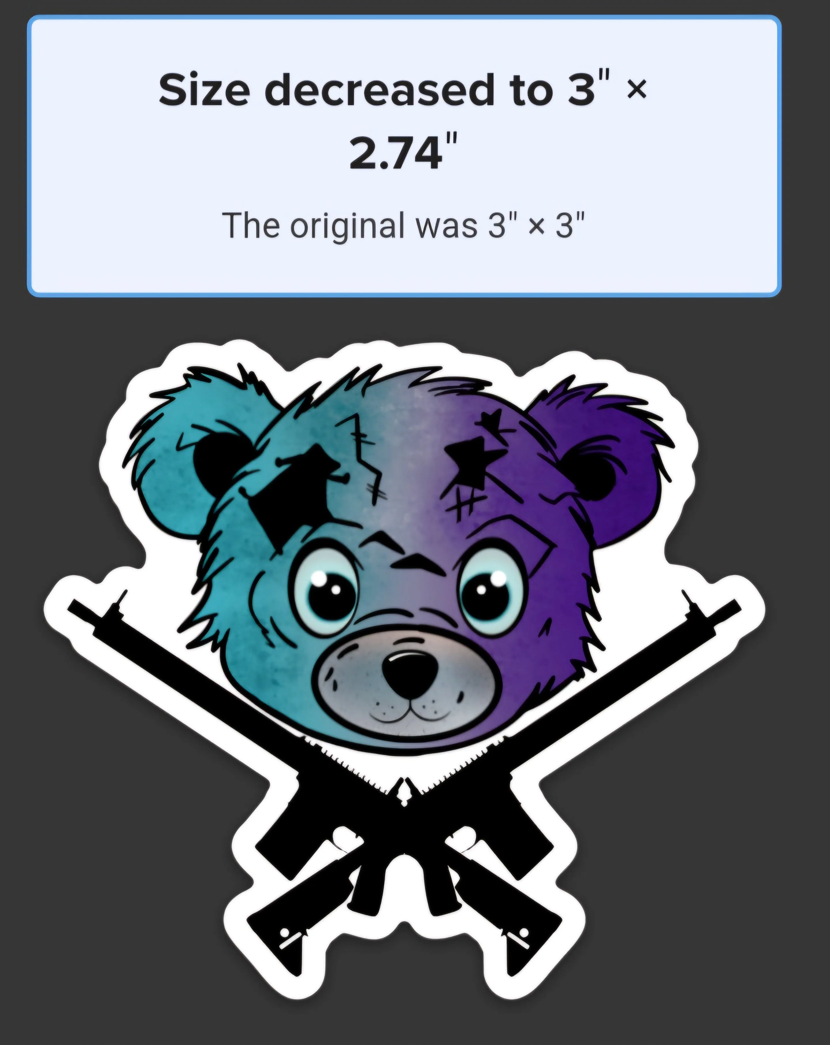 AR Teddy, Diecut Sticker