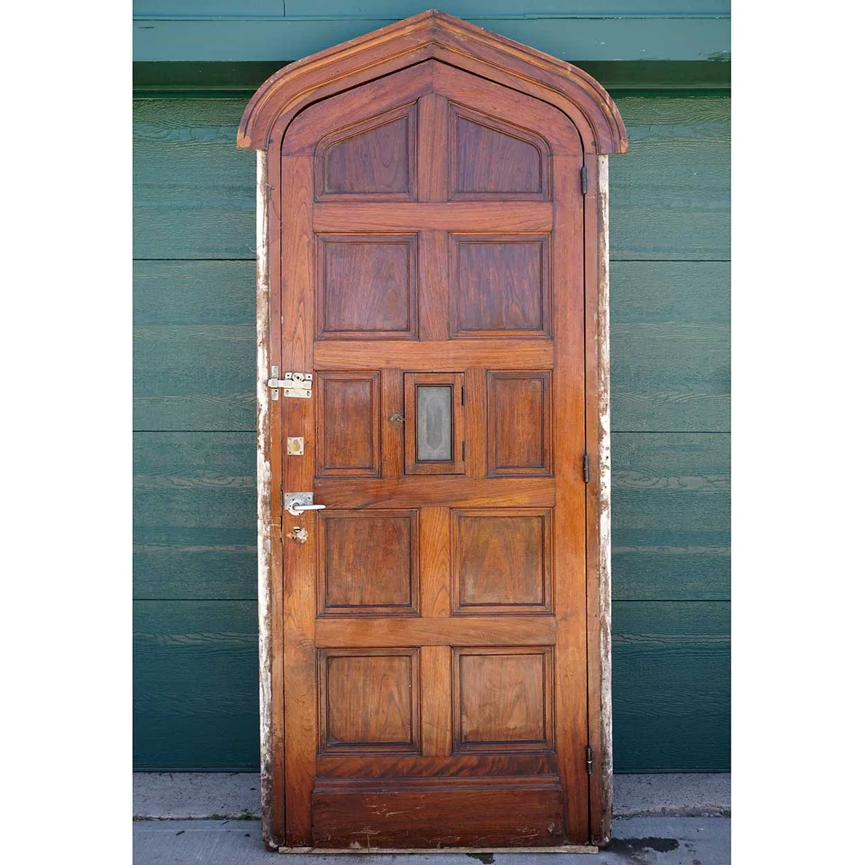 Argentine Mahogany Pointed Arch Single Paneled Entry Door