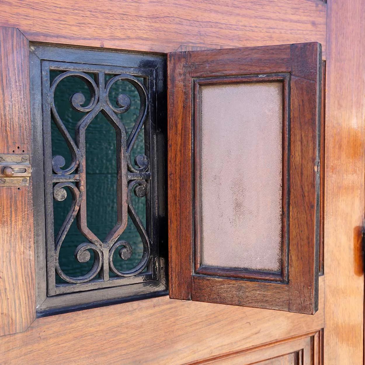 Argentine Mahogany Pointed Arch Single Paneled Entry Door