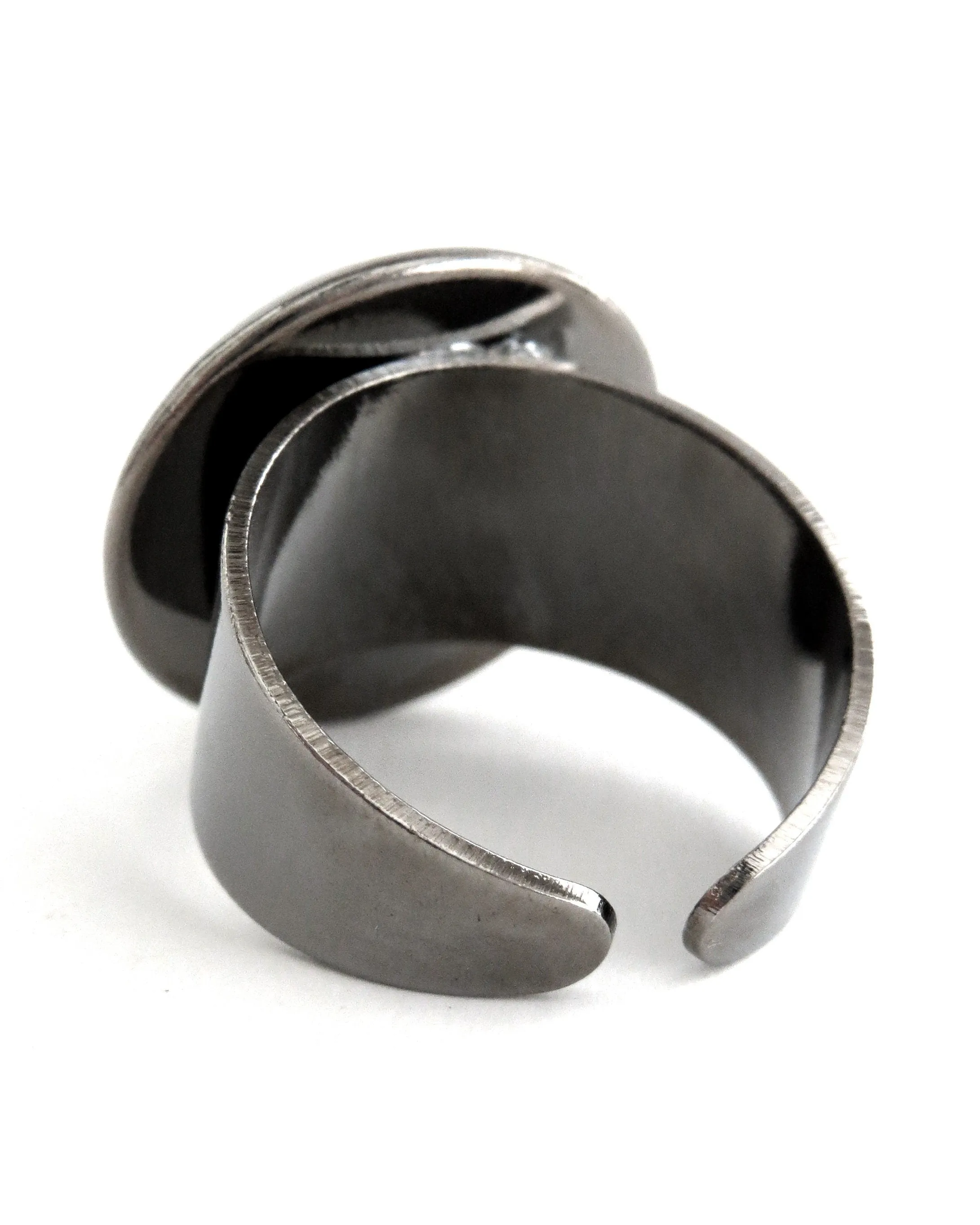 Army Green Eyeball Ring with Brown Flecks