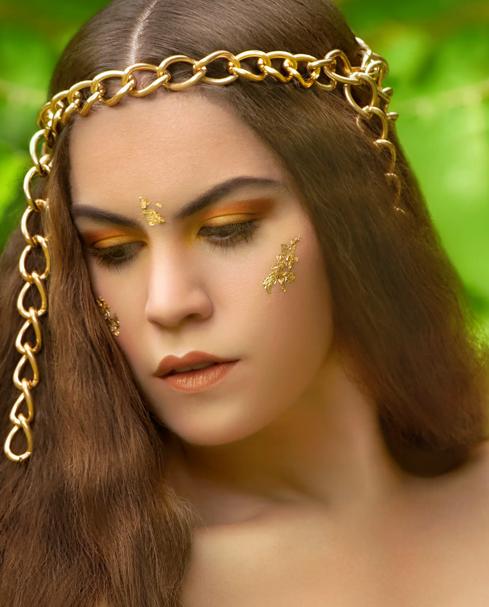 Artemis •  Multiway Gold Oversized Dangling Chain Headdress