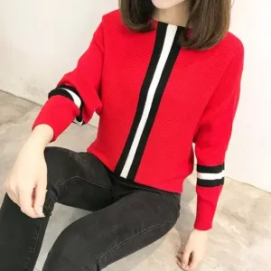 As seen on Gigi Red Casual Long Sleeves Sweater