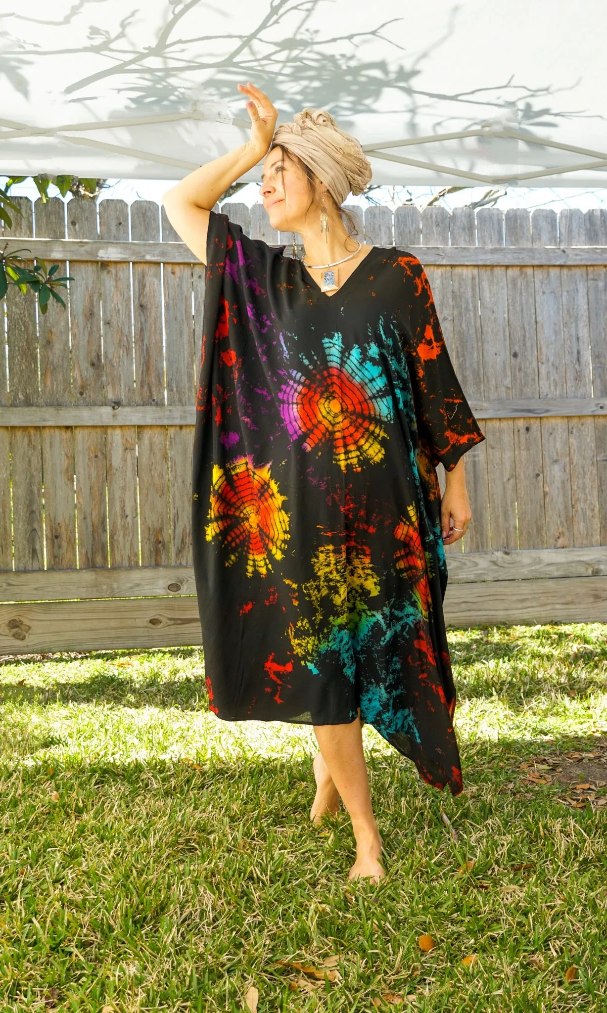 Astral Blossom Tie Dye Kaftan