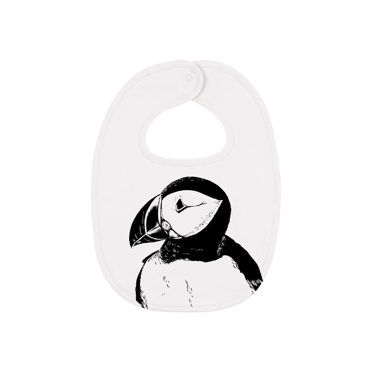 Baby Bib | Organic Cotton Hand Printed With Puffin