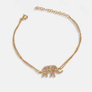 Baguette Zircon Elephant Bracelet