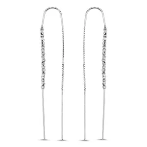 BALL BOLD WHITE GOLD SLEEK EARRINGS