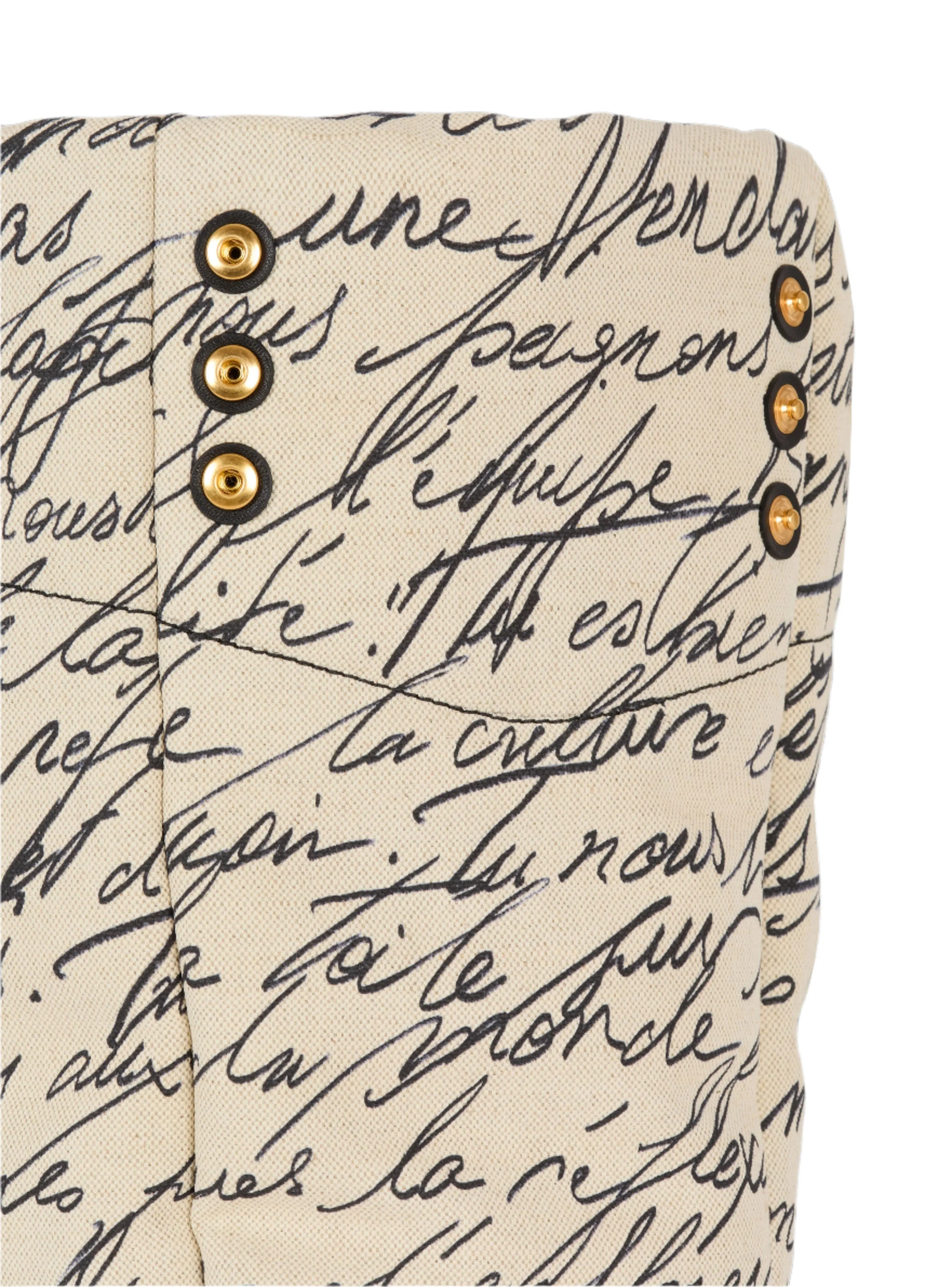 Balmain 1945 Soft Cabas XXL-Love Letter Canvas in Naturel/Noir