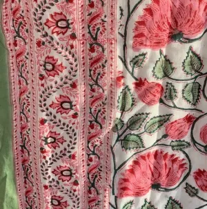 Beautiful Quilt- Pink and Green- Large Size