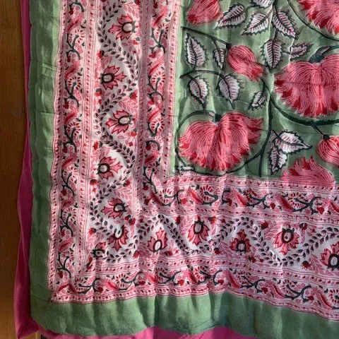 Beautiful Quilt- Pink and Green- Large Size