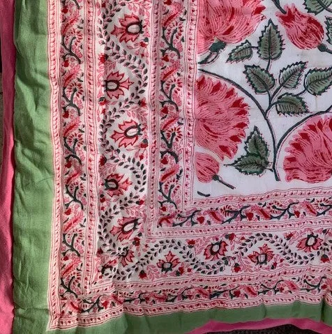 Beautiful Quilt- Pink and Green- Large Size