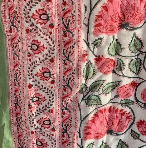 Beautiful Quilt- Pink and Green- Large Size