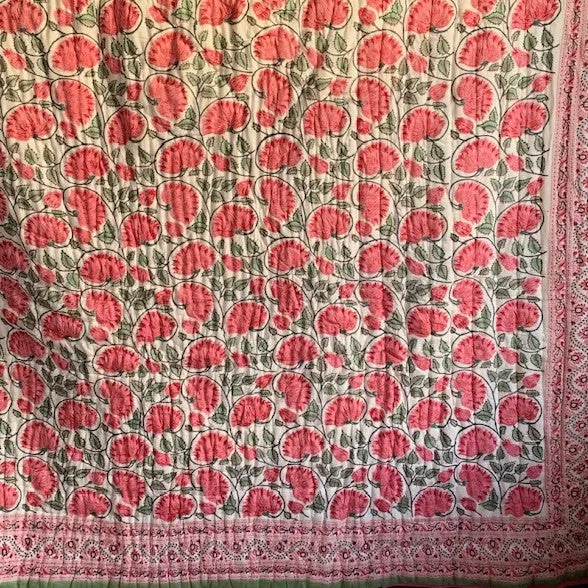 Beautiful Quilt- Pink and Green- Large Size
