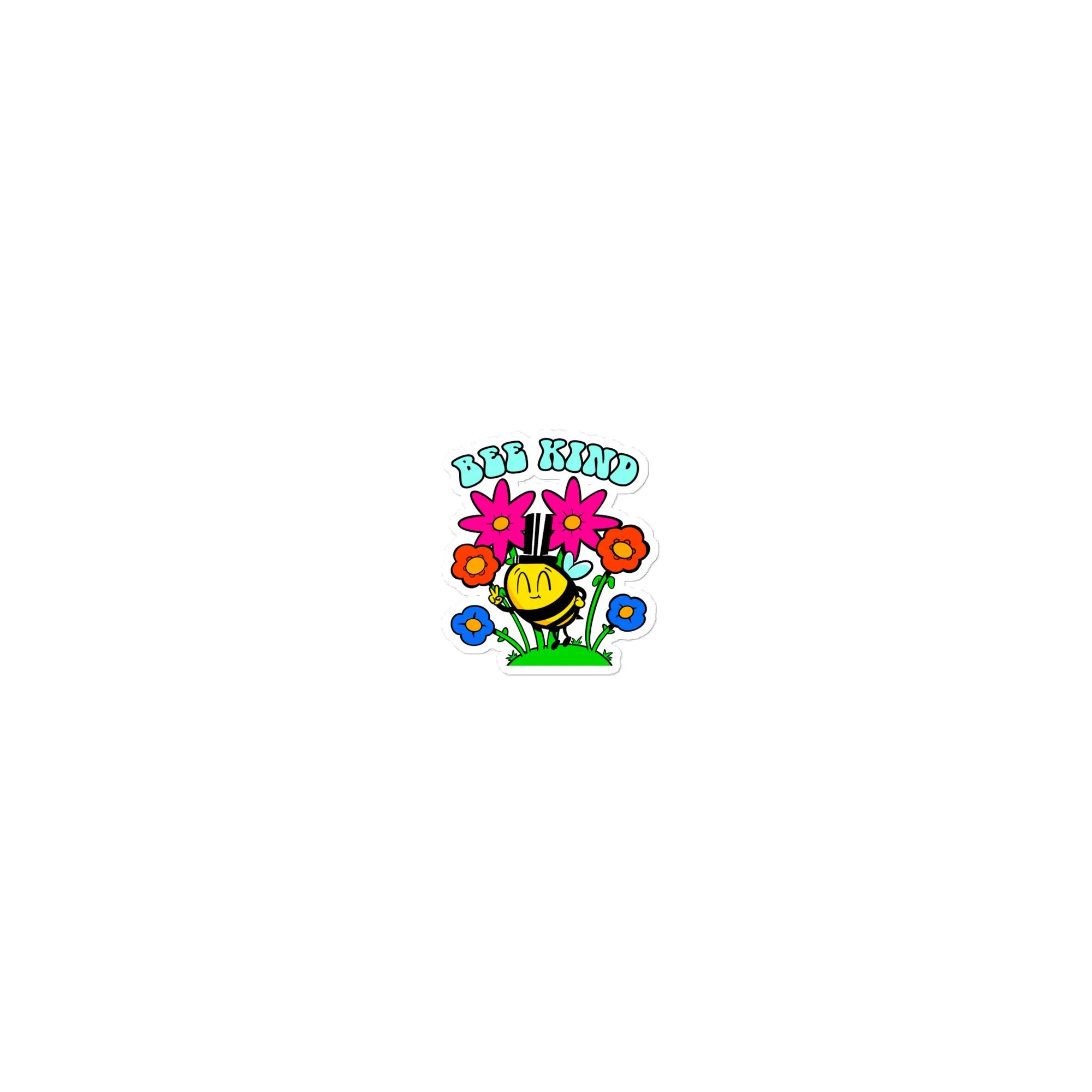 Bee Kind Be Kind Kindness Bubble Free Stickers Hand Drawn Positive Vibes Message Nice Cool Original