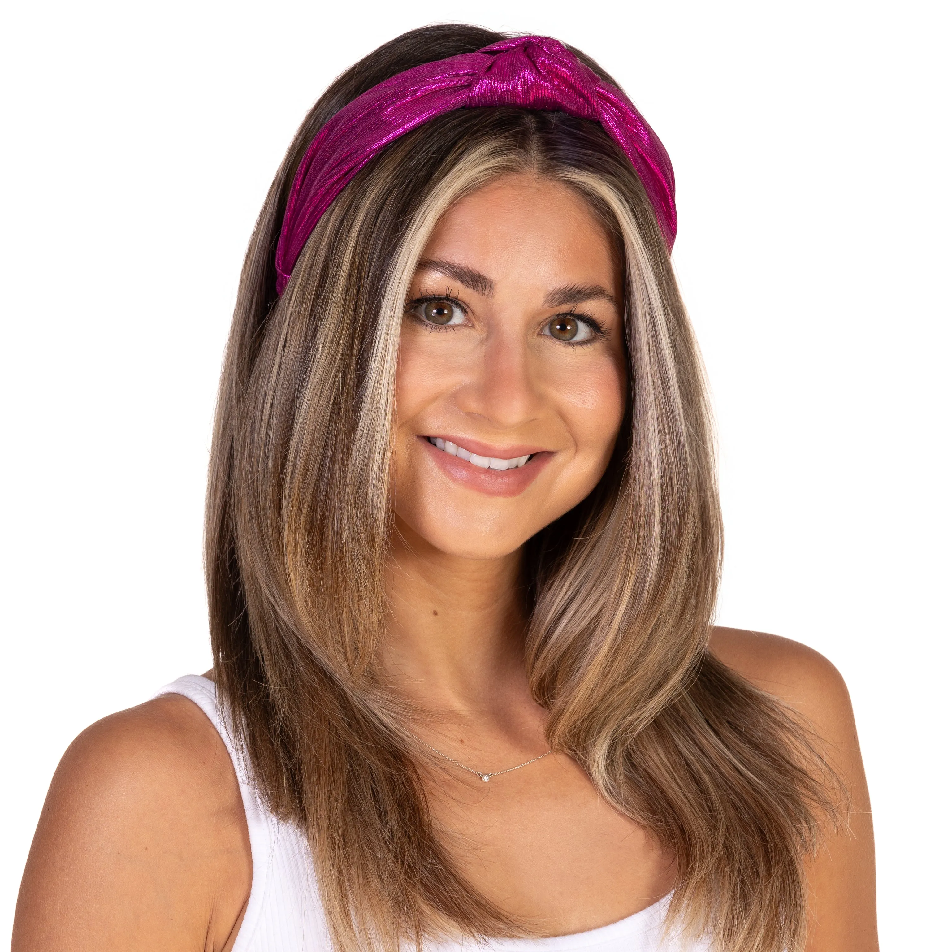 Bellefixe Knotted Headband (Metallic Pink)
