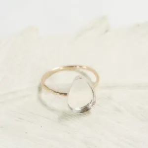 Bezel Cup Ring Setting - Plain, Pear, 1.5mm Band, Choose Your Cup, Choose Your Metal