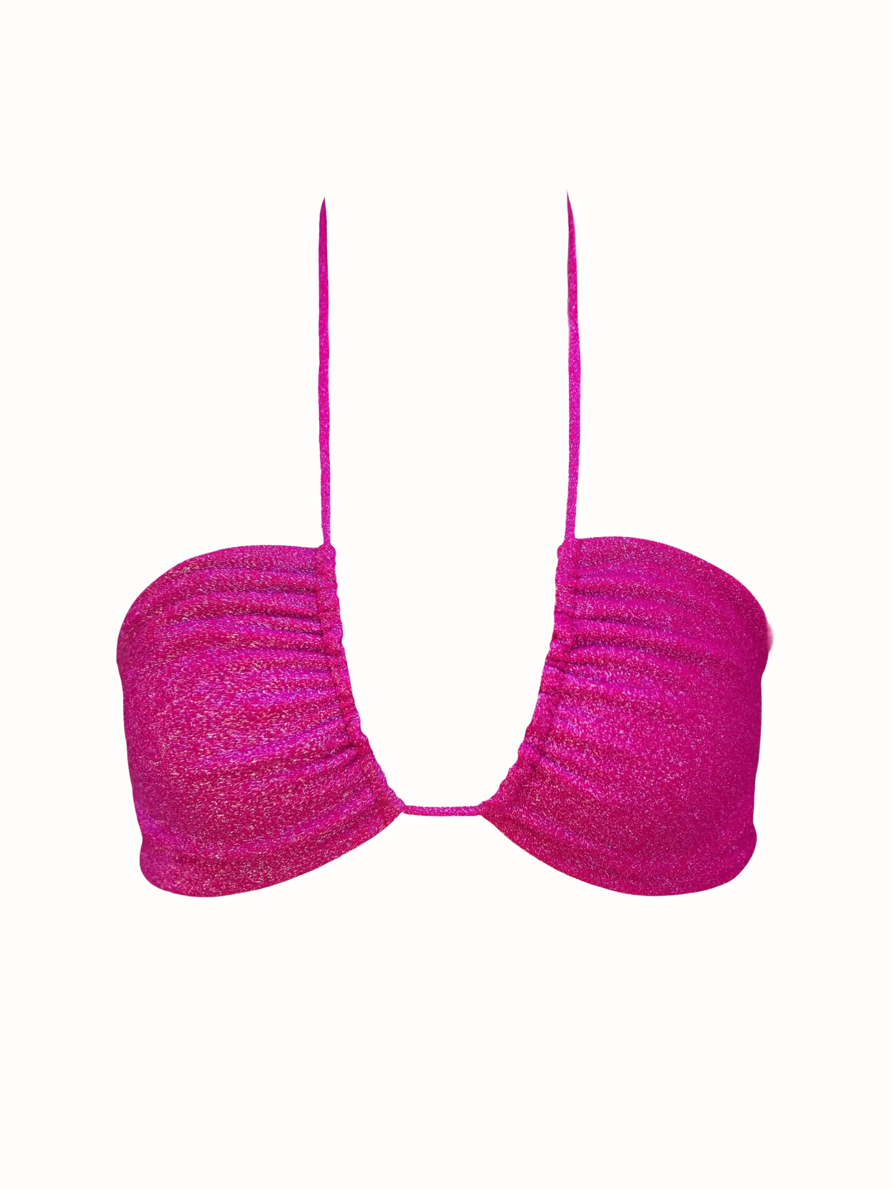 Bianca Bikini Top in Magenta Shimmer