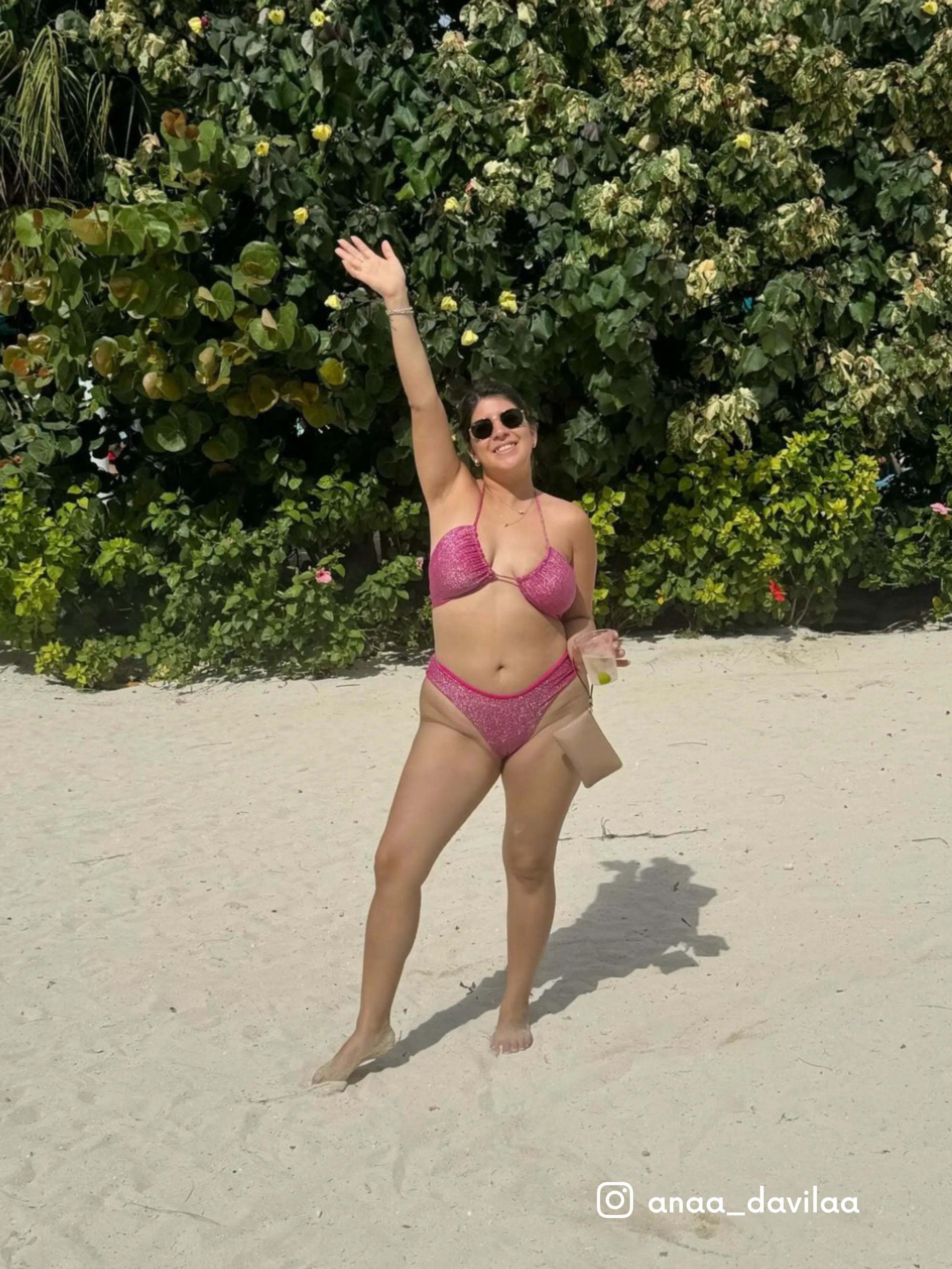 Bianca Bikini Top in Magenta Shimmer