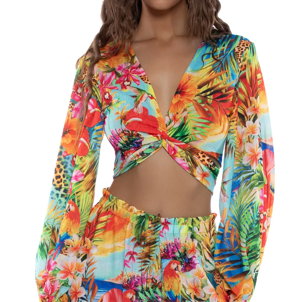 BIRDS OF PARADISE - Multiway Tie Crop Top