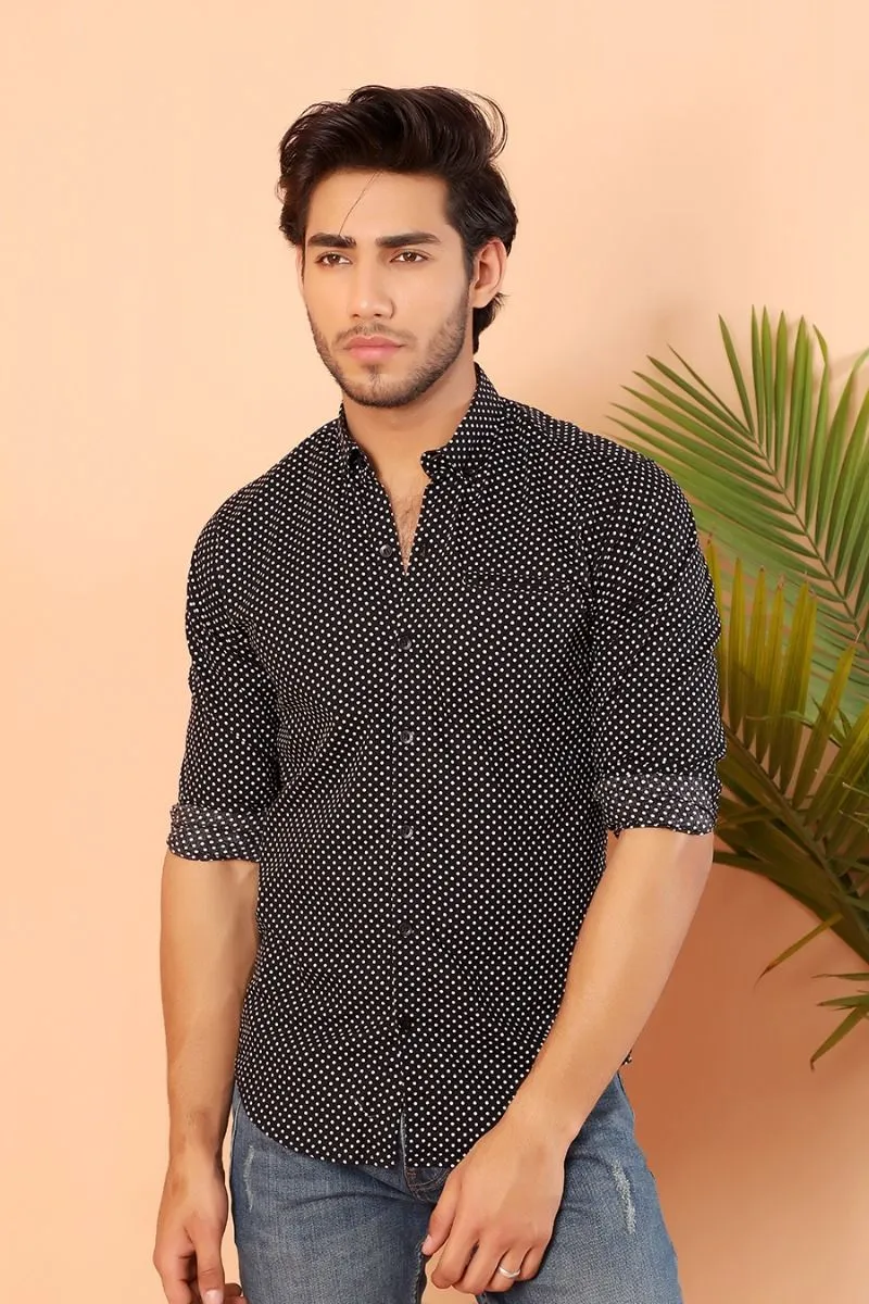 Black Casual Shirt FS Slim Fit