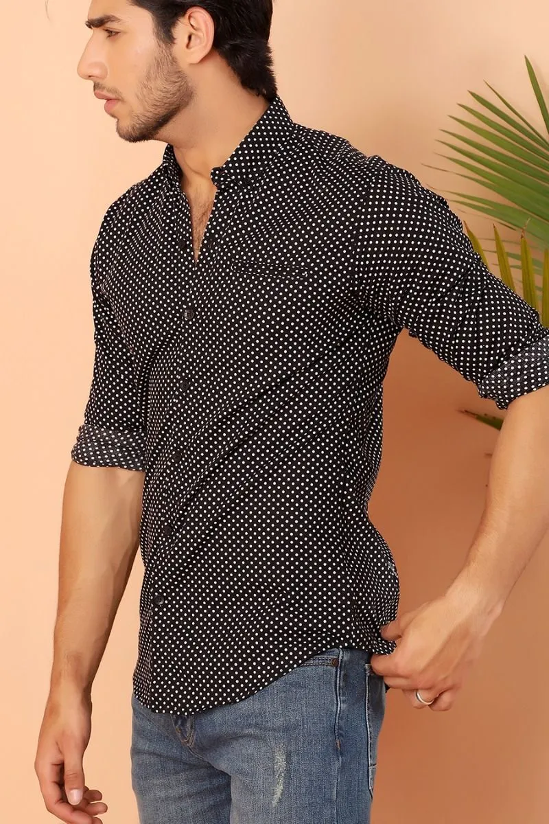 Black Casual Shirt FS Slim Fit