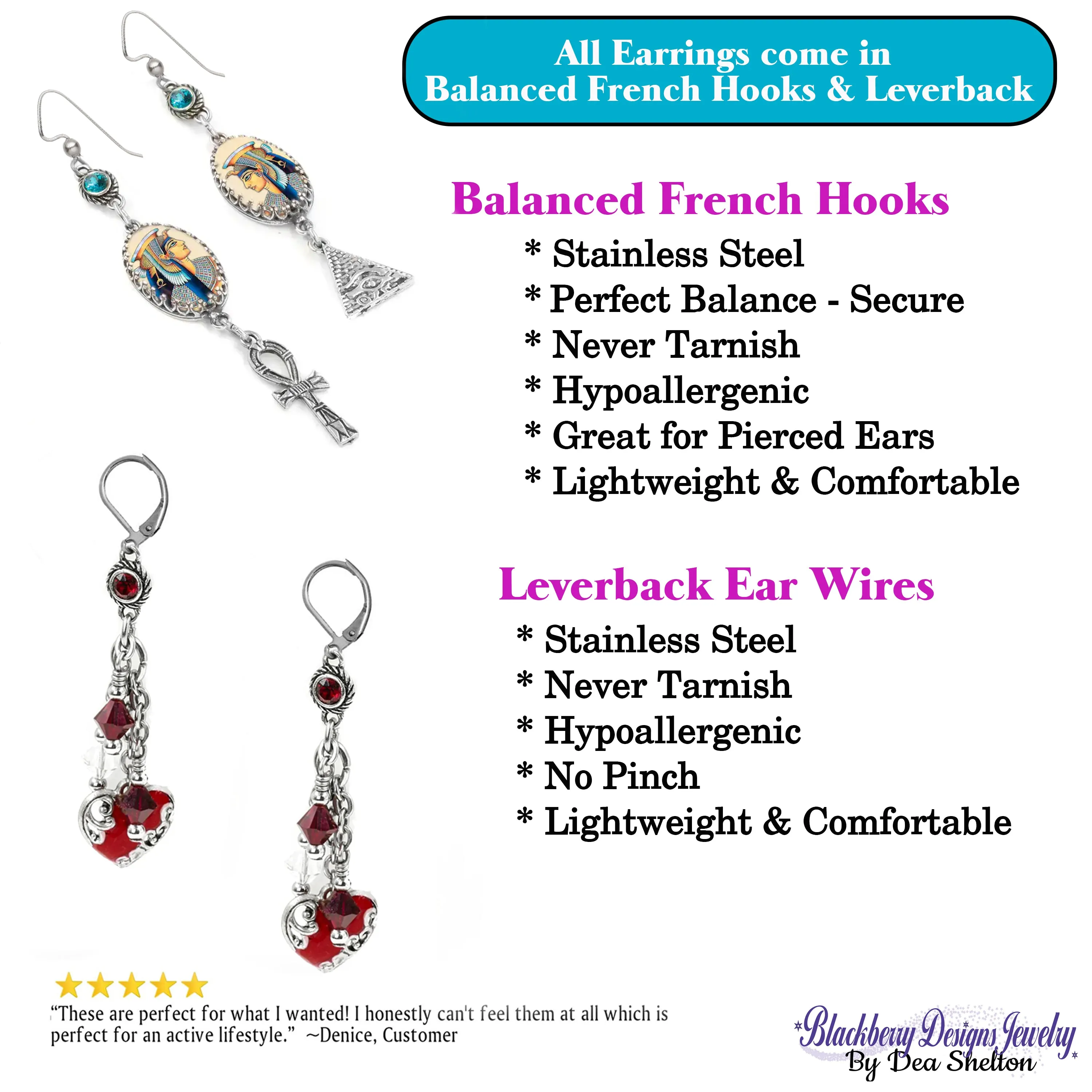 Black Cat Earrings in Crescent Moon