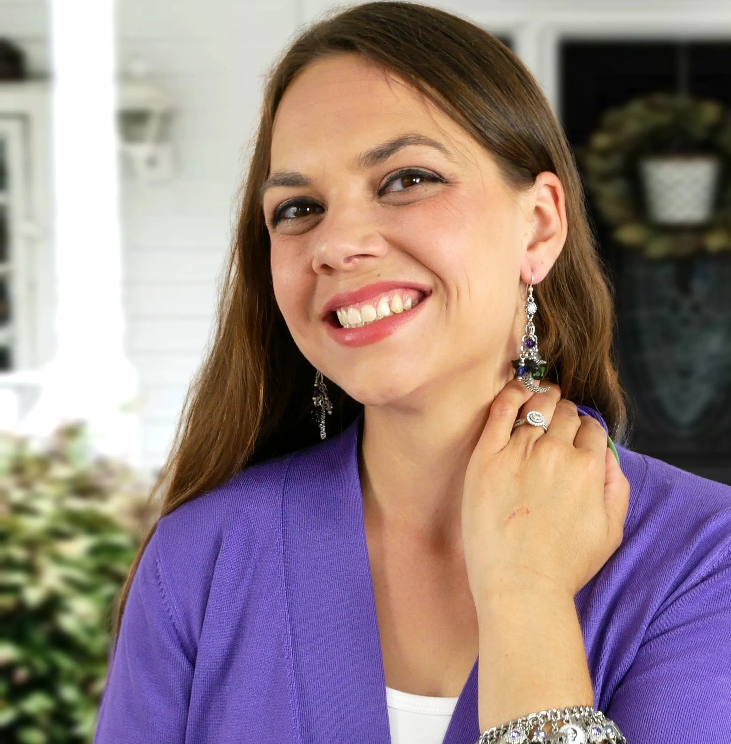 Black Cat Earrings in Crescent Moon