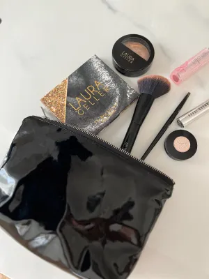 Black Metallic Makeup Bag - NEW!