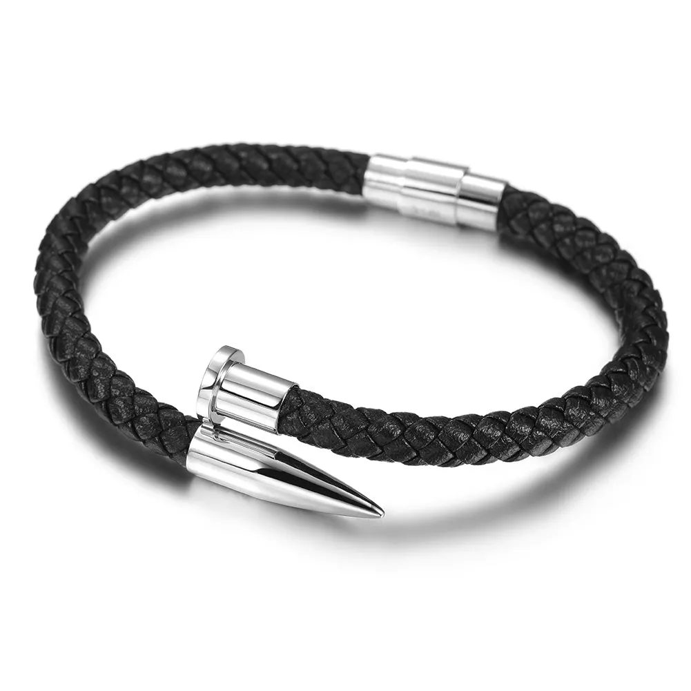 Black rope pointed bracelet-NSB1619ST