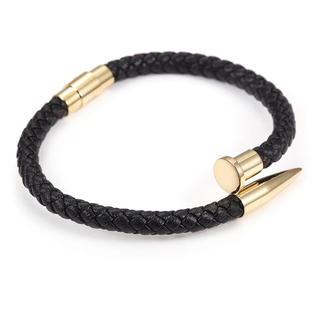 Black rope pointed bracelet-NSB1619ST