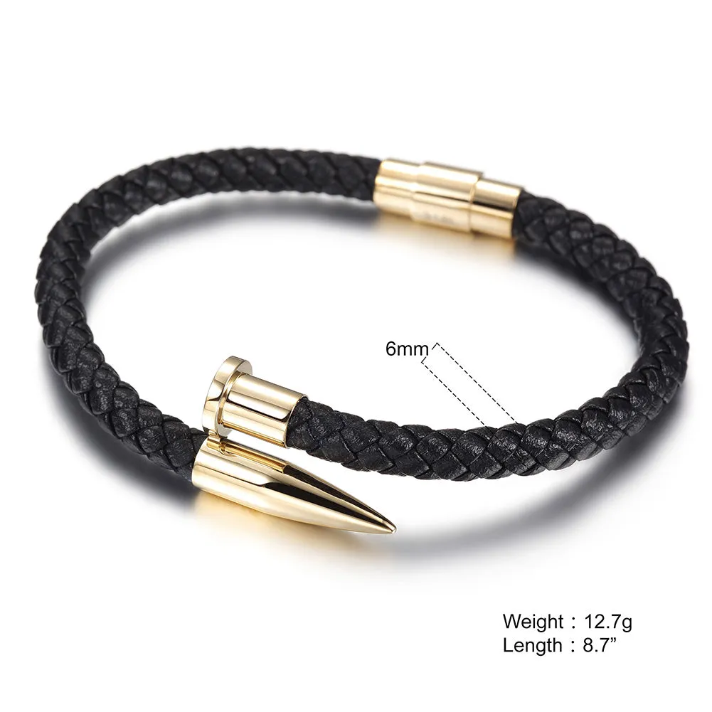 Black rope pointed bracelet-NSB1619ST