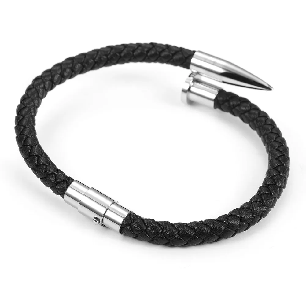 Black rope pointed bracelet-NSB1619ST