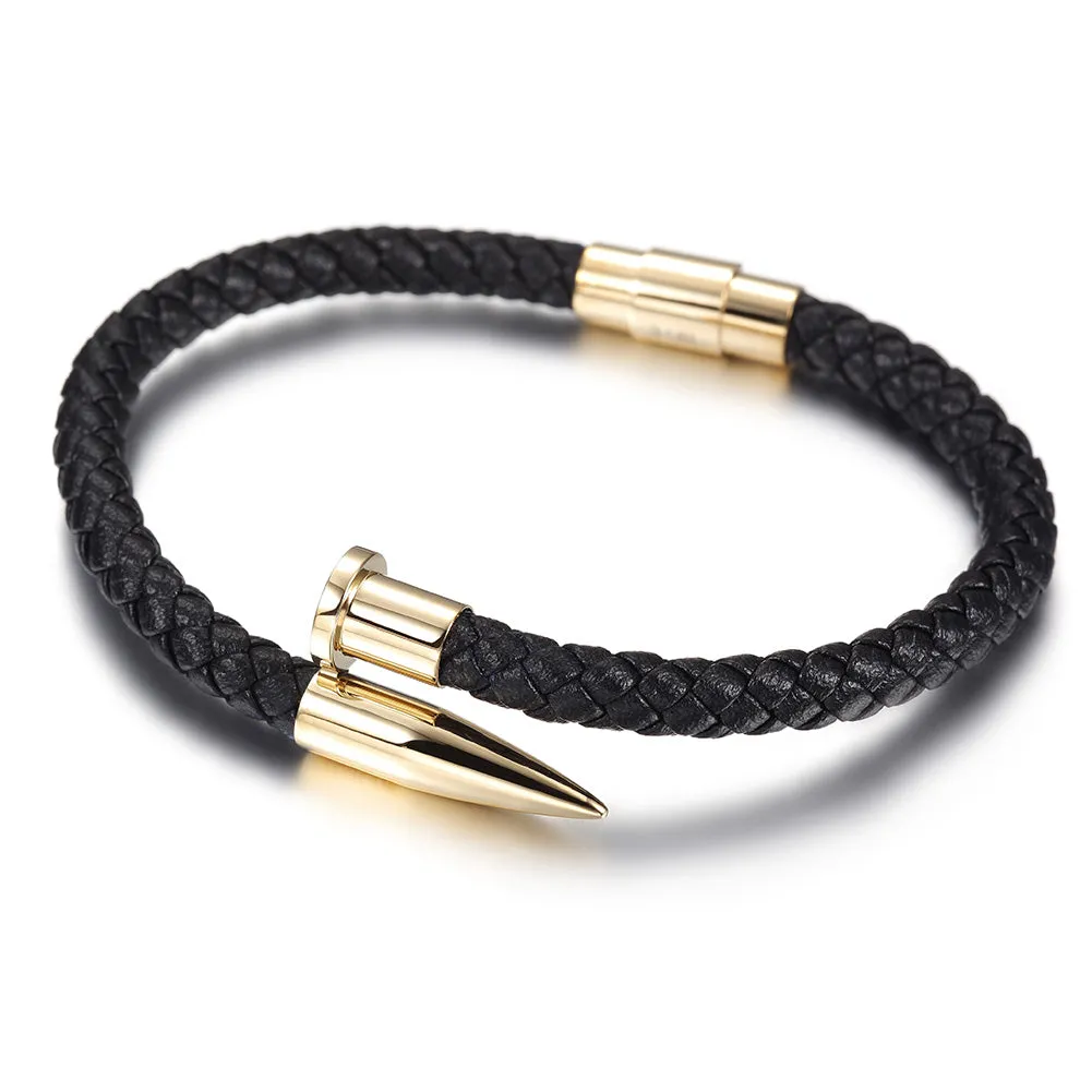Black rope pointed bracelet-NSB1619ST