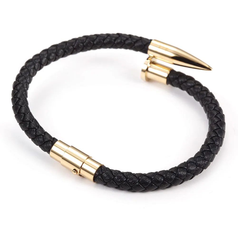 Black rope pointed bracelet-NSB1619ST