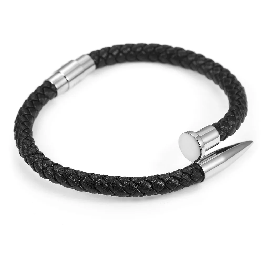 Black rope pointed bracelet-NSB1619ST