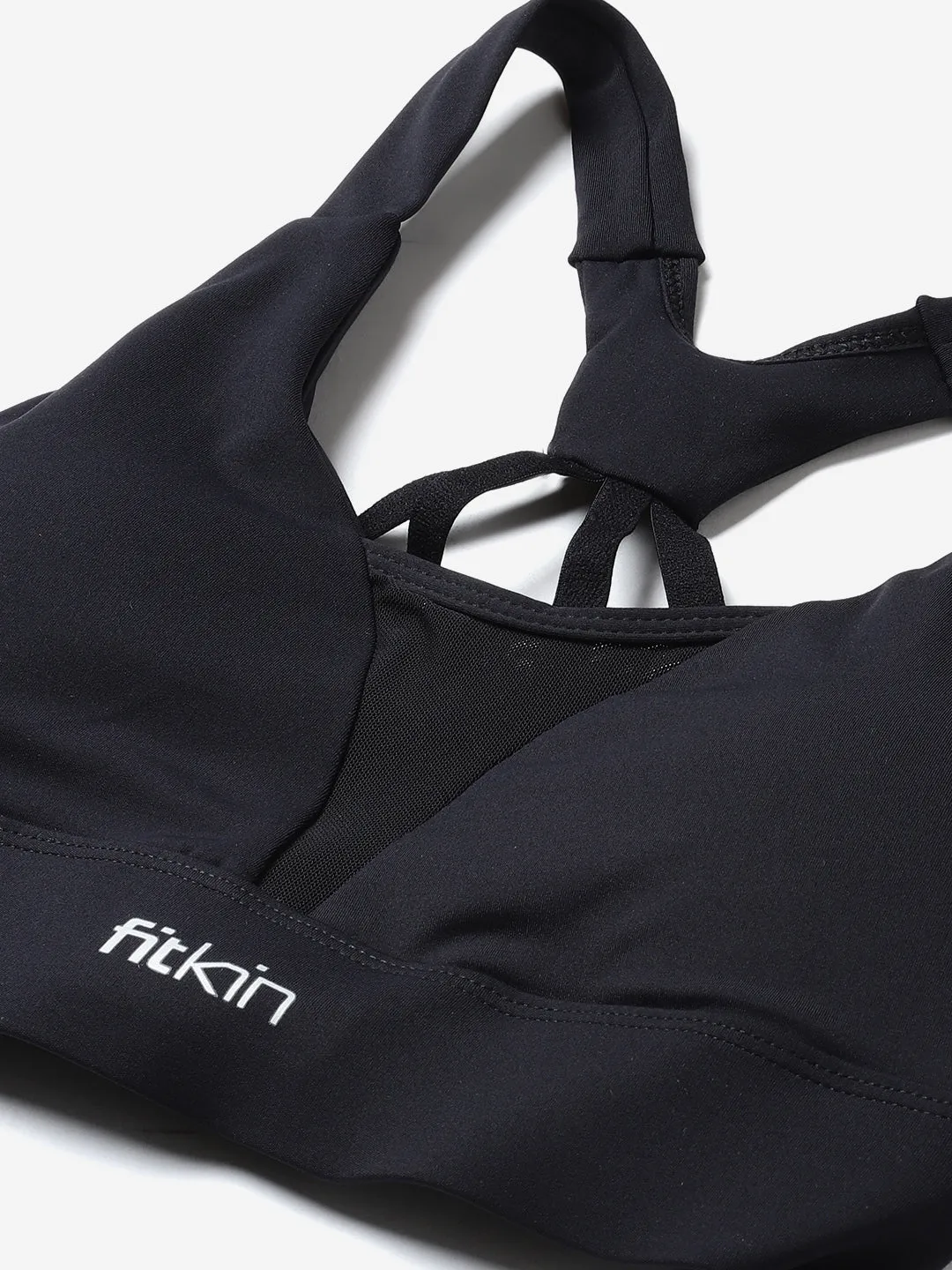 Black Solid Non-Wired Lightly Padded Workout Bra B30
