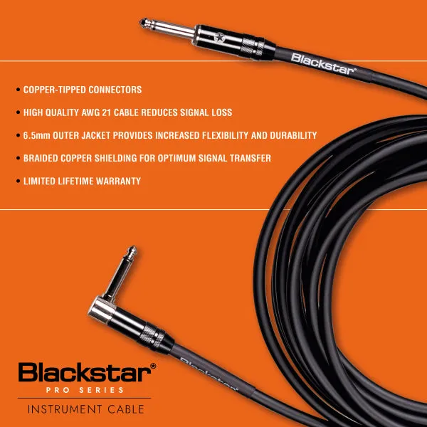 Blackstar Pro Series 3m Instrument Cable, Straight/Angled